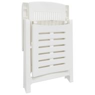 Шезлонг, бял, пластмаса