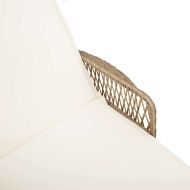 Шезлонг 1-човек Бежов и кремаво бял 55 x 200 x 92 см полиратан