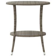 Накланящи се градински столове, 2 бр, с маса, сив, полиратан