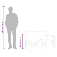 Градински диван с 1 подлакътник, 2-местен, масивна акация