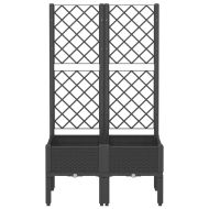 Градински сандък с пергола, черен, 80x40x142 см, PP
