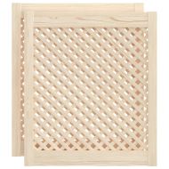 Врати за шкафове с решетен дизайн 2 бр 59,5x69 см бор масив