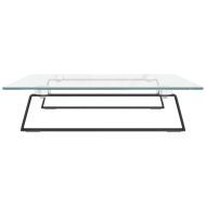 Стойка за монитор, черна, 60x35x8 см, закалено стъкло и метал