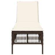 Шезлонг с шалте, кафяв, полиратан