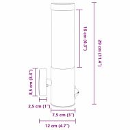 Външна стенна лампа Черно 12 x 8,5 x 29 см