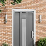 Външна стенна лампа 2 pcs Сребрист 10.5 x 6 x 33 см