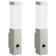 Външна стенна лампа 2 pcs Сребрист 10.5 x 6 x 33 см