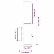 Външна стенна лампа 2 pcs Сребрист 10.5 x 6 x 33 см