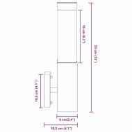 Външна стенна лампа 2 pcs Черно 10.5 x 6 x 33 см