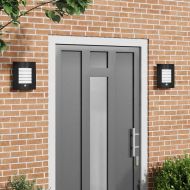 Външна стенна лампа 2 pcs Черно 23.5 x 9 x 26 см