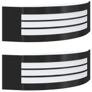 Външна стенна лампа 2 pcs Черно 32 x 10 x 10 см