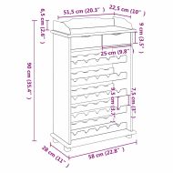 Винен рафт Кафяво 58 x 28 x 90 см Солидно борово дърво