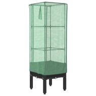 Повдигнато легло с оранжерия калъф, ратанов вид, 40x40x140 см