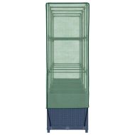 Повдигнато легло с покривало за оранжерия, ратанова имитация, 160x40x138 см