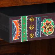 Цветна крайна маса с чекмедже Кафяво 40 x 35 x 75 см