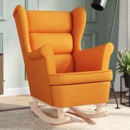 Люлеещ се стол тъмножълт 74x90x102 cm плат