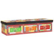 ТВ шкаф Многоцветен 100 x 30 x 24 см Масивна дървесина от манго