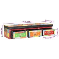 ТВ шкаф Многоцветен 100 x 30 x 24 см Масивна дървесина от манго