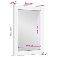 Огледало за баня с огледало Кафяво 70 x 50 x 2,5 см