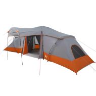 Семейна палатка с покрив Сив и оранжев 721 x 335 x 212 см