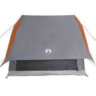 Семейна палатка с покрив Сив и оранжев 220 x 220 x 184 см