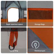 Семейна палатка с покрив Сив и оранжев 622 x 295 x 238 см