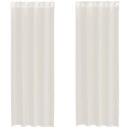 Пердета от воал с втулки, 2 бр, кремаво, 140x260 см