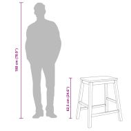 Бар столове 2 бр Бяла масивна дървесина гума