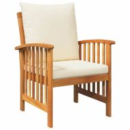 Градински Софа Комплект с възглавница 3 pcs Натурален маслен