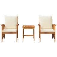 Градински Софа Комплект с възглавница 3 pcs Натурален маслен