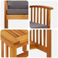 Градински Софа Комплект с възглавница 3 pcs Натурален маслен