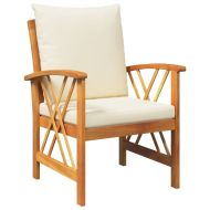 Градински Софа Комплект с възглавница 3 pcs Натурален маслен