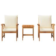 Градински Софа Комплект с възглавница 3 pcs Натурален маслен