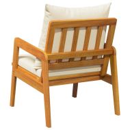 Градински стол 2 pcs Натурален маслен Солидно акациево дърво