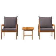 Бистро комплект 3 pcs Кафяво Солидно акациево дърво