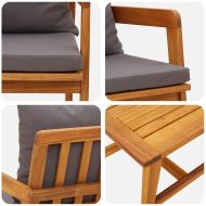 Бистро комплект 3 pcs Кафяво Солидно акациево дърво