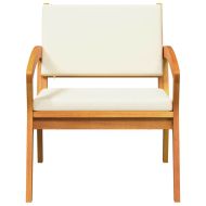 Градински стол 2 pcs Натурален маслен Солидно акациево дърво