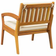 Градински стол 2 pcs Натурален маслен Солидно акациево дърво