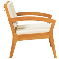 Градински стол 2 pcs Натурален маслен Солидно акациево дърво