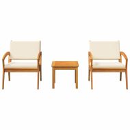 Бистро комплект с възглавница 3 pcs Кафяво Полиестер