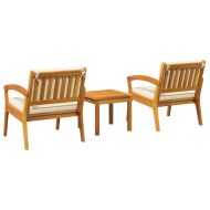 Бистро комплект с възглавница 3 pcs Кафяво Полиестер