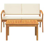 Бистро комплект 2 pcs Натурален маслен Солидно акациево дърво