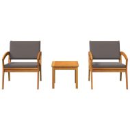 Бистро комплект с възглавница 3 pcs Кафяво Полиестер