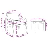 Бистро комплект с възглавница 3 pcs Кафяво Полиестер