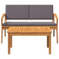 Бистро комплект 2 pcs Натурален маслен Солидно акациево дърво