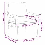 Градински стол 2 pcs Антрацит Солидно акациево дърво