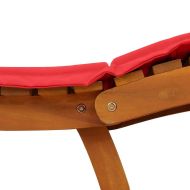 Шезлонг с възглавница 2 pcs Червено Солидно акациево дърво