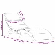 Шезлонг с възглавница 2 pcs Червено Солидно акациево дърво
