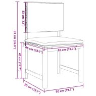 Градински стол 2 pcs Кафяво Масивна акациева дървесина
