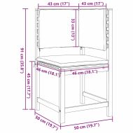 Градински стол с възглавница Кафяво 50 x 50 x 91 см